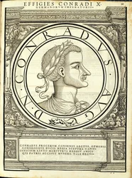 Conradus I, illustration de Imperatorum romanorum omnium orientalium et occidentalium verissimae imagines ex antiquis numismatis